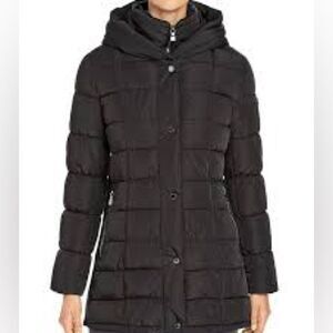 Calvin Klein Black Velvet-Trim Puffer size Medium